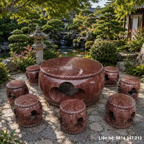 Bàn ghế đá tự nhiên sân vườn