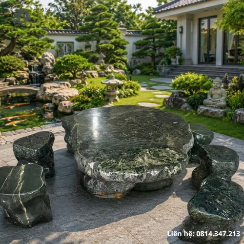 Bàn ghế đá tự nhiên giá rẻ